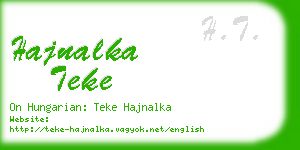 hajnalka teke business card